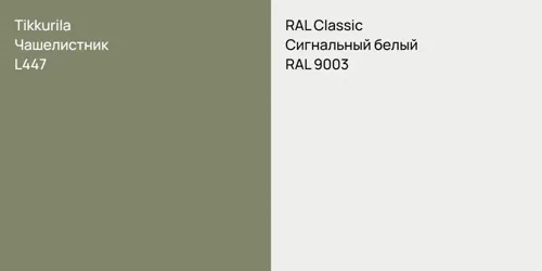 L447 Чашелистник vs RAL 9003 Сигнальный белый