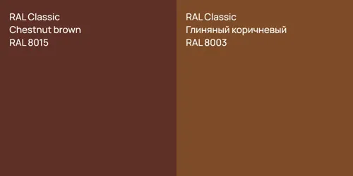 RAL 8015  Chestnut brown vs RAL 8003 Глиняный коричневый
