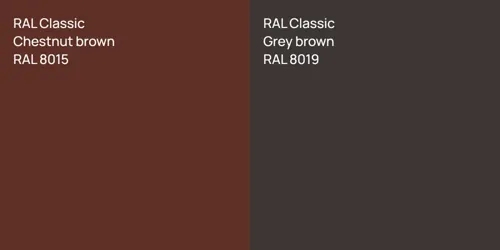 RAL 8015  Chestnut brown vs RAL 8019  Grey brown