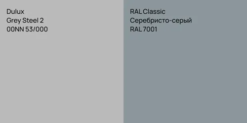 00NN 53/000 Grey Steel 2 vs RAL 7001 Серебристо-серый