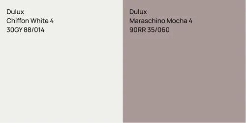 30GY 88/014 Chiffon White 4 vs 90RR 35/060 Maraschino Mocha 4