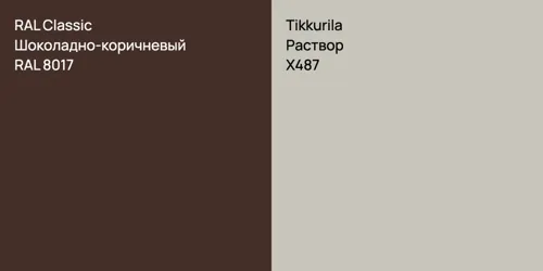 RAL 8017 Шоколадно-коричневый vs X487 Раствор