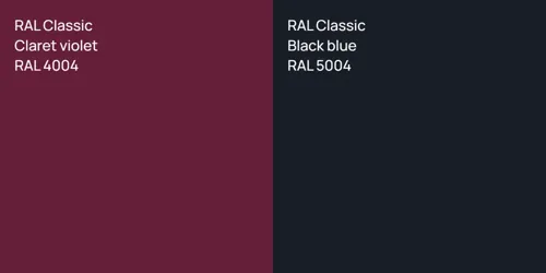 RAL 4004  Claret violet vs RAL 5004  Black blue