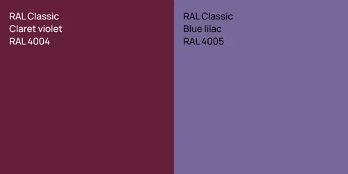 RAL 4004  Claret violet vs RAL 4005  Blue lilac