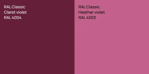RAL 4004  Claret violet vs RAL 4003  Heather violet