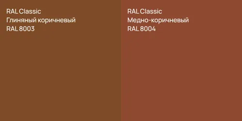 RAL 8003 Глиняный коричневый vs RAL 8004 Медно-коричневый