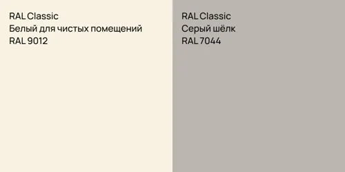 RAL 9012 Белый для чистых помещений vs RAL 7044 Серый шёлк