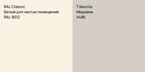 RAL 9012 Белый для чистых помещений vs X486 Медиана