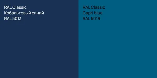 RAL 5013 Кобальтовый синий vs RAL 5019  Capri blue