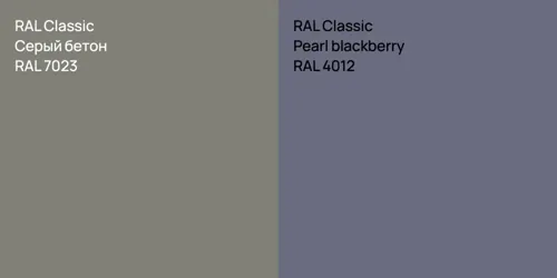 RAL 7023 Серый бетон vs RAL 4012  Pearl blackberry