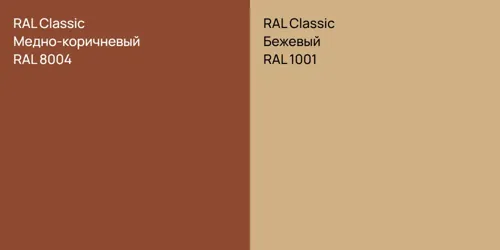 RAL 8004 Медно-коричневый vs RAL 1001 Бежевый