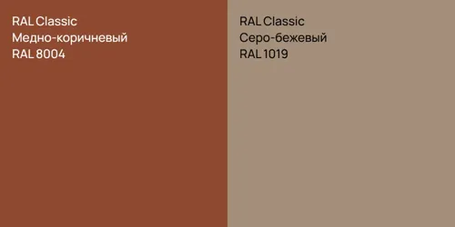 RAL 8004 Медно-коричневый vs RAL 1019 Серо-бежевый