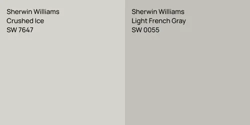 SW 7647 Crushed Ice vs SW 0055 Light French Gray