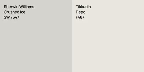 SW 7647 Crushed Ice vs F487 Перо