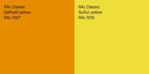 RAL 1007  Daffodil yellow vs RAL 1016  Sulfur yellow