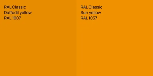 RAL 1007  Daffodil yellow vs RAL 1037  Sun yellow