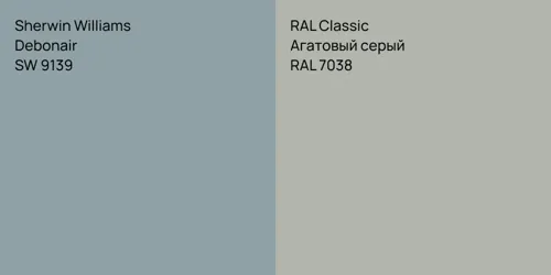 SW 9139 Debonair vs RAL 7038 Агатовый серый