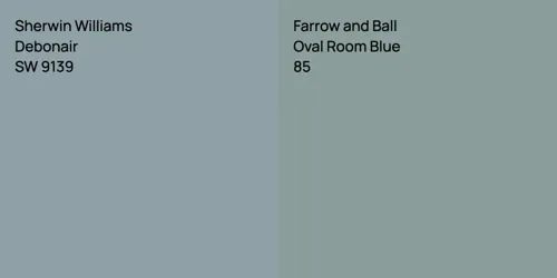 SW 9139 Debonair vs 85 Oval Room Blue
