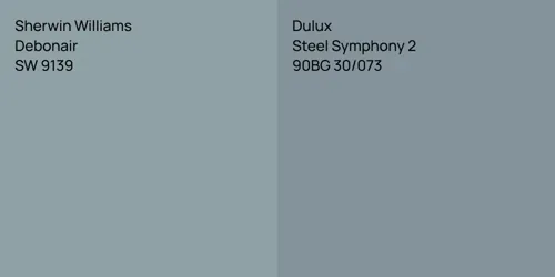 SW 9139 Debonair vs 90BG 30/073 Steel Symphony 2