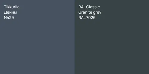 N429 Деним vs RAL 7026  Granite grey