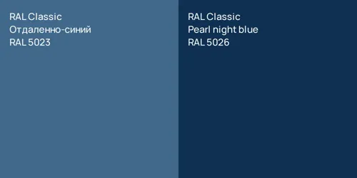 RAL 5023 Отдаленно-синий vs RAL 5026  Pearl night blue