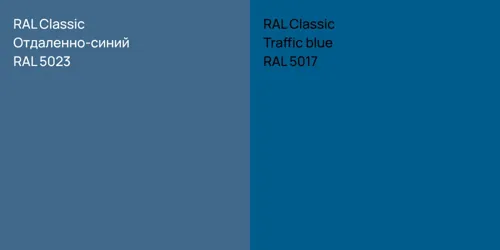 RAL 5023 Отдаленно-синий vs RAL 5017  Traffic blue