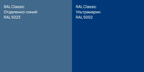 RAL 5023 Отдаленно-синий vs RAL 5002 Ультрамарин