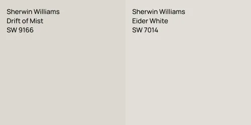 SW 9166 Drift of Mist vs SW 7014 Eider White