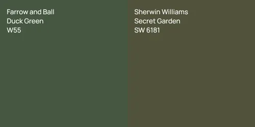W55 Duck Green vs SW 6181 Secret Garden