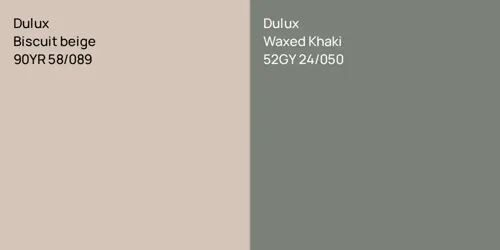 90YR 58/089 Biscuit beige vs 52GY 24/050 Waxed Khaki