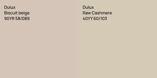 90YR 58/089 Biscuit beige vs 40YY 60/103 Raw Cashmere