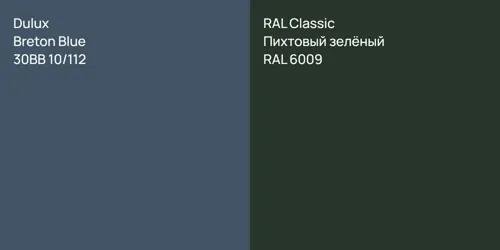 30BB 10/112 Breton Blue vs RAL 6009 Пихтовый зелёный