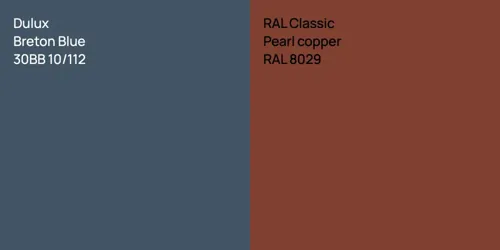 30BB 10/112 Breton Blue vs RAL 8029  Pearl copper