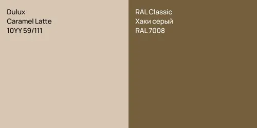 10YY 59/111 Caramel Latte vs RAL 7008 Хаки серый