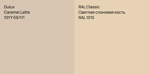 10YY 59/111 Caramel Latte vs RAL 1015 Светлая слоновая кость