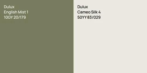 10GY 20/179 English Mist 1 vs 50YY 83/029 Cameo Silk 4