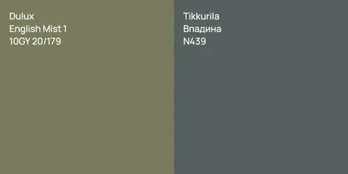 10GY 20/179 English Mist 1 vs N439 Впадина