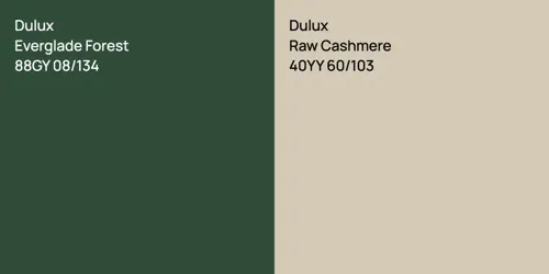 88GY 08/134 Everglade Forest vs 40YY 60/103 Raw Cashmere
