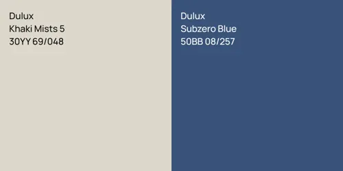 30YY 69/048 Khaki Mists 5 vs 50BB 08/257 Subzero Blue