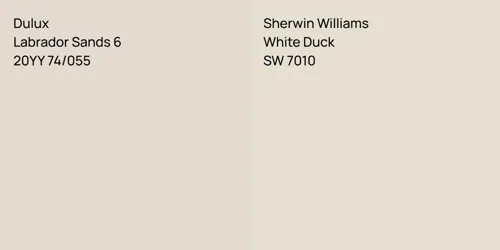 20YY 74/055 Labrador Sands 6 vs SW 7010 White Duck