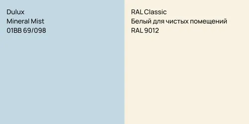 01BB 69/098 Mineral Mist vs RAL 9012 Белый для чистых помещений