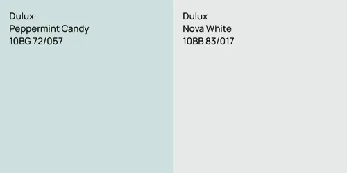 10BG 72/057 Peppermint Candy vs 10BB 83/017 Nova White