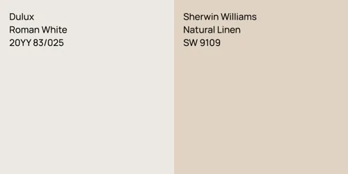 20YY 83/025 Roman White vs SW 9109 Natural Linen
