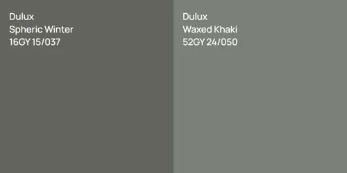 16GY 15/037 Spheric Winter vs 52GY 24/050 Waxed Khaki