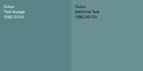10BG 21/141 Teal Voyage vs 10BG 26/134 Maritime Teal