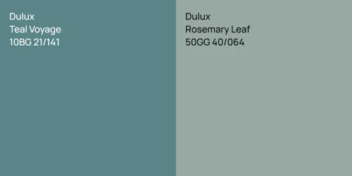 10BG 21/141 Teal Voyage vs 50GG 40/064 Rosemary Leaf
