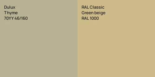 70YY 46/160 Thyme vs RAL 1000  Green beige