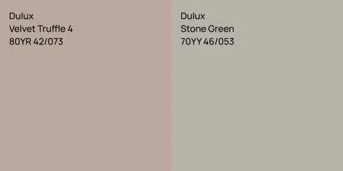 80YR 42/073 Velvet Truffle 4 vs 70YY 46/053 Stone Green
