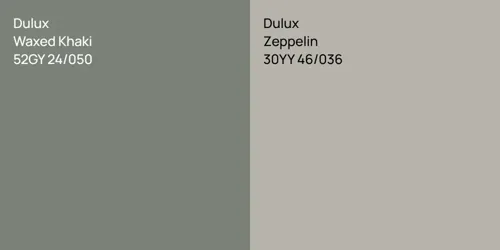 52GY 24/050 Waxed Khaki vs 30YY 46/036 Zeppelin