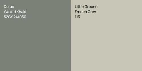 52GY 24/050 Waxed Khaki vs 113 French Grey